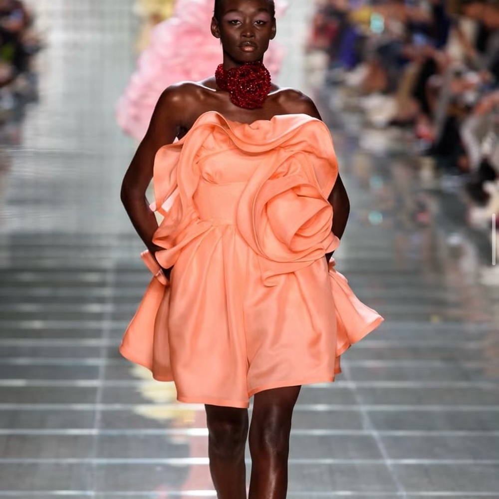 Marc Jacobs Runway Strapless Peach Romper